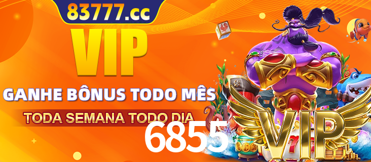 Banner promocional do 6855 oferecendo 100% de recompensas adicionais contínuas para quem fizer o login diário (Daily sign-in), com um mascote de coelho.