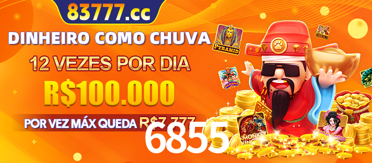 Banner do programa de recompensas Recomende para amigos do 6855, detalhando os bônus por convidar amigos, com prêmios que chegam a R$288.888.
